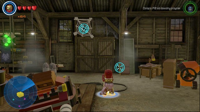 The last golden brick can be obtained after destroying six spiders webs in the barn - Golden bricks - Bartons Farm - secrets - LEGO Marvels Avengers - Game Guide and Walkthrough