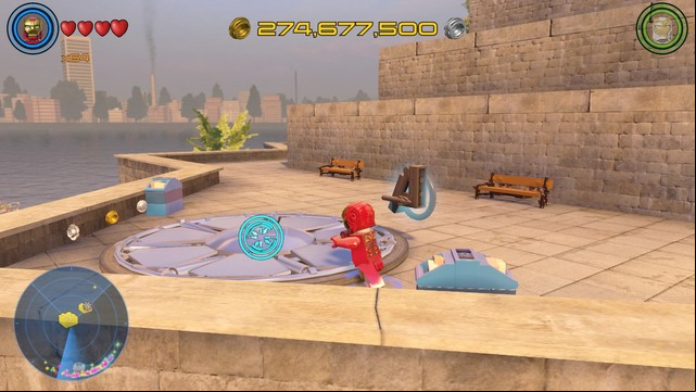 The first golden brick can be found on Liberty Island - Golden bricks - North Manhattan - secrets - LEGO Marvels Avengers - Game Guide and Walkthrough