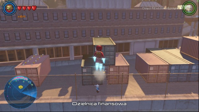On the right side of financial district, from the water side, you will find containers shown on the picture - Golden bricks - North Manhattan - secrets - LEGO Marvels Avengers - Game Guide and Walkthrough