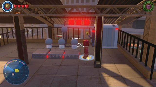Another brick is in the container on the right side - Golden bricks - North Manhattan - secrets - LEGO Marvels Avengers - Game Guide and Walkthrough