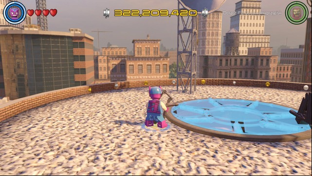 On the roof of the same building in which you found brick number 33 you will find a glass cover that must be destroyed as Hawkeye - Golden bricks - Central Manhattan - secrets - LEGO Marvels Avengers - Game Guide and Walkthrough