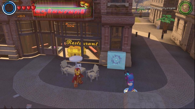 You will find a restaurant in the central part - Golden bricks - Southern Manhattan - secrets - LEGO Marvels Avengers - Game Guide and Walkthrough