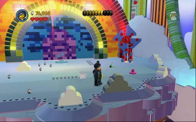 Some of the clouds are darker - destroy them - Welcome to Cloud Cuckoo Land - The story mode - The LEGO Movie Videogame - Game Guide and Walkthrough