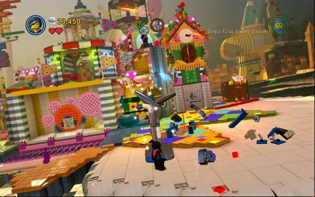 Hide behind the silver objects - Escape from Cloud Cuckoo Land - The story mode - The LEGO Movie Videogame - Game Guide and Walkthrough