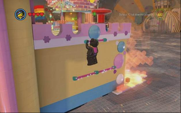 Zip down the line and climb onto the bars - The Depths - The story mode - The LEGO Movie Videogame - Game Guide and Walkthrough