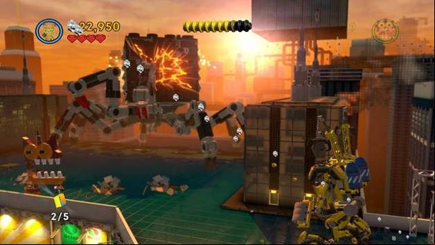 A Golden manual for destroying fans in the right corner of the rooftop - The Final Showdown - The story mode - The LEGO Movie Videogame - Game Guide and Walkthrough