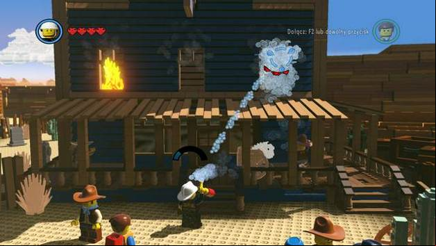 The building on fire - Old West - Side Missions - Red Bricks - The LEGO Movie Videogame - Game Guide and Walkthrough