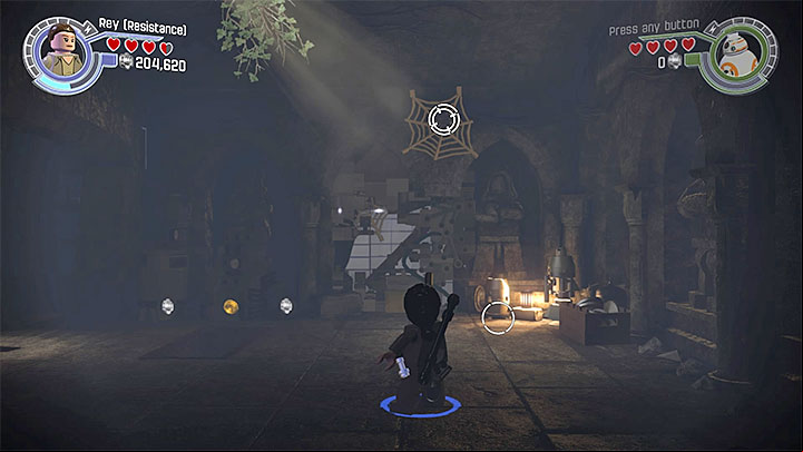 The third cobweb - Chapter 5 - Mazs Castle | Minikits and red bricks - Minikits and red LEGO bricks - LEGO Star Wars: The Force Awakens Game Guide