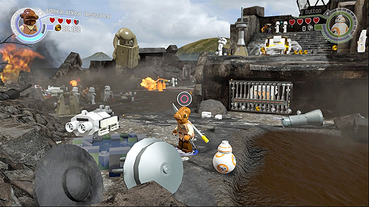 Special requirements: a character that can swim (e - Chapter 6 - Battle of Takodana | Minikits and red bricks - Minikits and red LEGO bricks - LEGO Star Wars: The Force Awakens Game Guide