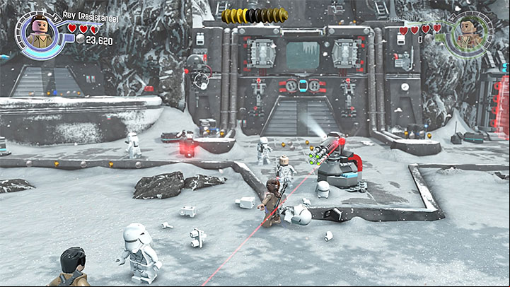 The area with the fourth droid - Chapter 8 - Starkiller Sabotage | Minikits and red bricks - Minikits and red LEGO bricks - LEGO Star Wars: The Force Awakens Game Guide