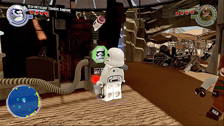 To obtain this brick, you have to interact with the terminal shown in the above screenshot - Jakku collectibles & minor missions map - Maps - LEGO Star Wars: The Force Awakens Game Guide