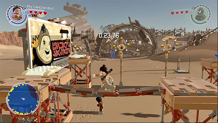 You cannot drop to the ground during this trial - Jakku collectibles & minor missions map - Maps - LEGO Star Wars: The Force Awakens Game Guide