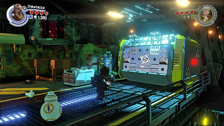 Throw a bomb at the silver wall. - Chapter 4 - The Eravana | Walkthrough - Story Mode - LEGO Star Wars: The Force Awakens Game Guide