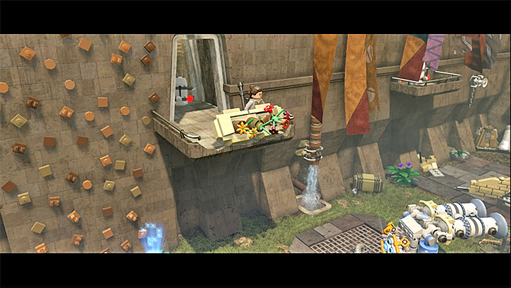 Now you can destroy the previously constructed device and create water cannon slightly further on the right side - Chapter 5 - Mazs Castle | Walkthrough - Story Mode - LEGO Star Wars: The Force Awakens Game Guide