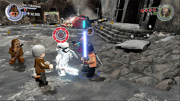Avoid FN-2199s attacks until he is stunned - Chapter 6 - Battle of Takodana | Walkthrough - Story Mode - LEGO Star Wars: The Force Awakens Game Guide