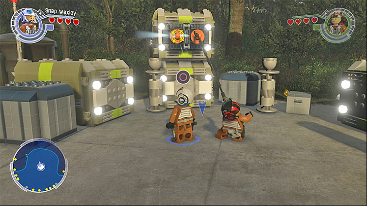 Poe and Snap have to reach the grappling points - Chapter 9 - Destroy Starkiller Base | Walkthrough - Story Mode - LEGO Star Wars: The Force Awakens Game Guide