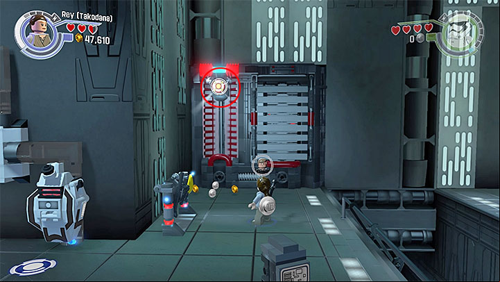 The target that you have to get, as Rey - Chapter 9 - Destroy Starkiller Base | Walkthrough - Story Mode - LEGO Star Wars: The Force Awakens Game Guide