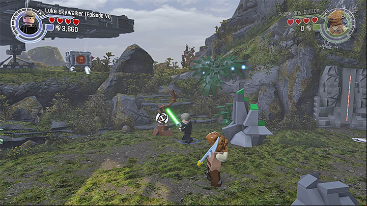 The first one of the three trees - Epilogue - Lukes Island | Minikits and red bricks - Minikits and red LEGO bricks - LEGO Star Wars: The Force Awakens Game Guide