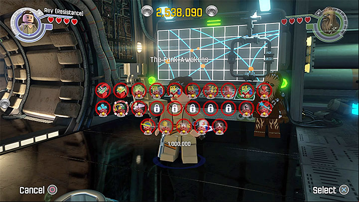Window in which you can buy red LEGO bricks - How to obtain red and golden bricks in LEGO Star Wars Force Awakens? - General information - LEGO Star Wars: The Force Awakens Game Guide
