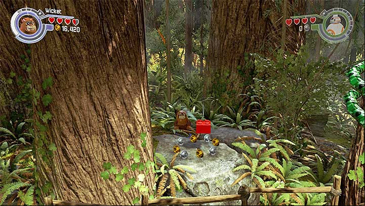 Use the climbing wall youve just constructed to reach a small route - Prologue - The Battle of Endor | Minikits and red bricks - Minikits and red LEGO bricks - LEGO Star Wars: The Force Awakens Game Guide