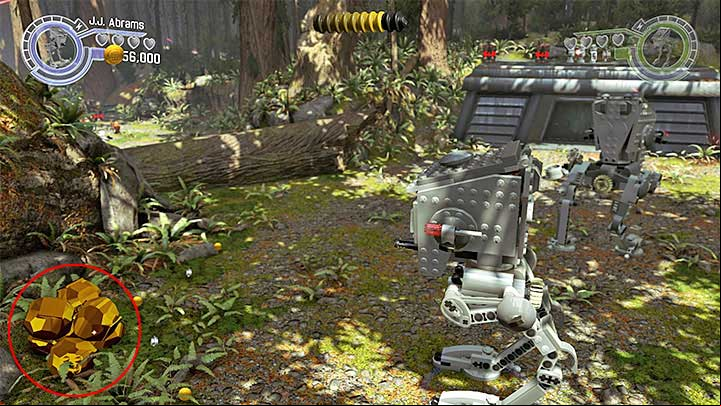 The third group of rocks is well hidden - the place can be seen on the above screenshot - Prologue - The Battle of Endor | Minikits and red bricks - Minikits and red LEGO bricks - LEGO Star Wars: The Force Awakens Game Guide