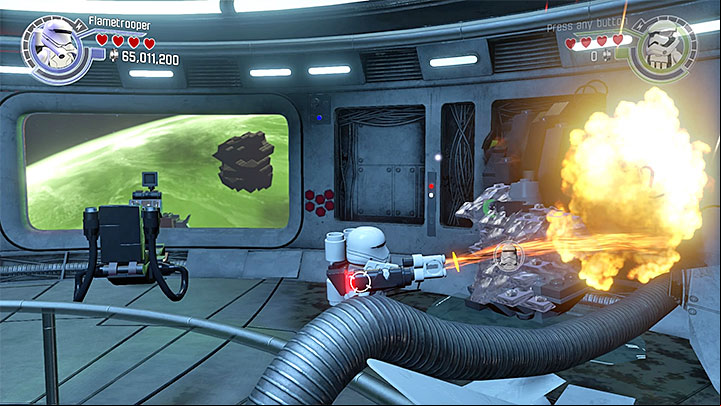 Use the flame thrower to melt the ice - Trouble Over Taul | Minikits and red bricks - Minikits and red LEGO bricks - LEGO Star Wars: The Force Awakens Game Guide