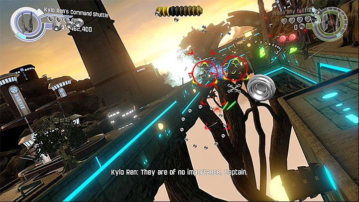 Two other transporters will appear soon after you through the circle with the second minikit that was described above - Ottegan Assault | Minikits and red bricks - Minikits and red LEGO bricks - LEGO Star Wars: The Force Awakens Game Guide