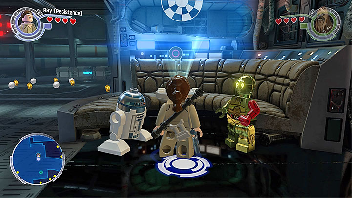 The location where you start the mission - Millennium Falcon collectibles & minor missions map - Maps - LEGO Star Wars: The Force Awakens Game Guide