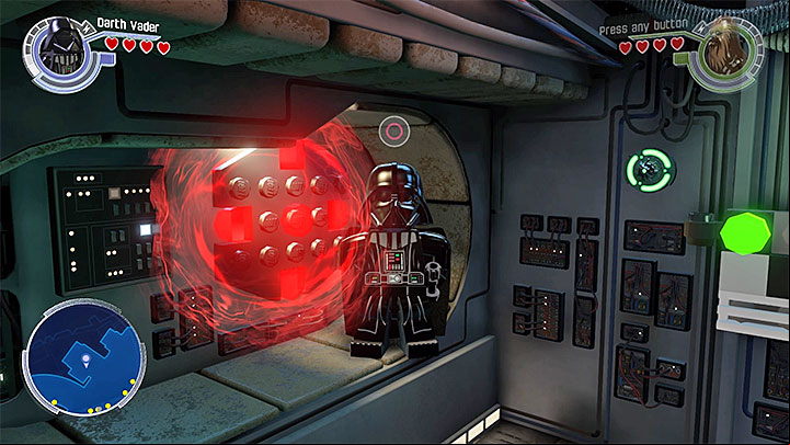 An example object on which you must use the Dark Side of the Force - Millennium Falcon collectibles & minor missions map - Maps - LEGO Star Wars: The Force Awakens Game Guide