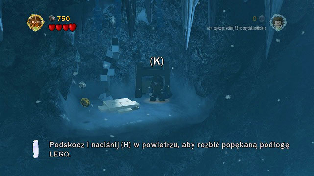 You will reach a small cave with another cracked LEGO tile - this time it's on the ground - The of Caradhras - Walkthrough - Act I - LEGO The Lord of the Rings - Game Guide and Walkthrough