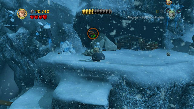 Jump across the precipice and keep jumping up along the rocks until you reach another camp - The of Caradhras - Walkthrough - Act I - LEGO The Lord of the Rings - Game Guide and Walkthrough