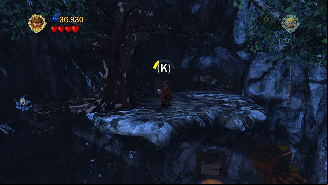 After reaching the rock ledge you have to hit the pile of chests to create yourself a path above - The of Caradhras - Walkthrough - Act I - LEGO The Lord of the Rings - Game Guide and Walkthrough