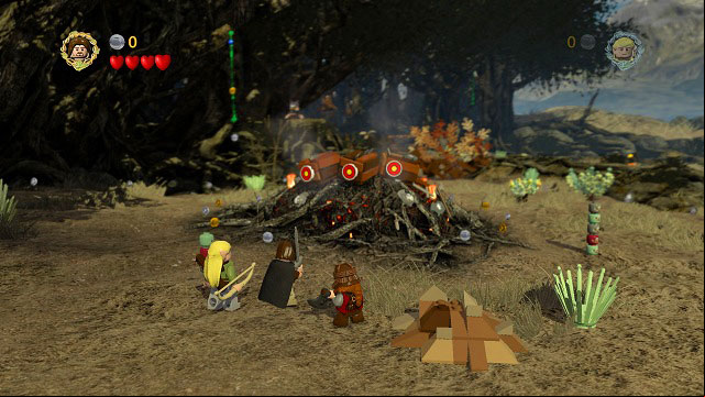 Watch the intro cinematic and you will take control of Aragorn, Legolas and Gimli - Track Hobbits - Walkthrough - Act II - LEGO The Lord of the Rings - Game Guide and Walkthrough