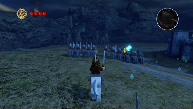 Sauron's gaze is on Mount Doom, blocking the Hobbits from moving onwards - Middle-Earth: Road to Minas Tirith - Walkthrough - Act III - LEGO The Lord of the Rings - Game Guide and Walkthrough