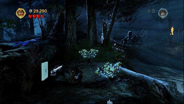 Right before the second river you have to destroy all of the local plants and break the cracked tile to the left of you - The Black Rider - Collectibles - LEGO The Lord of the Rings - Game Guide and Walkthrough