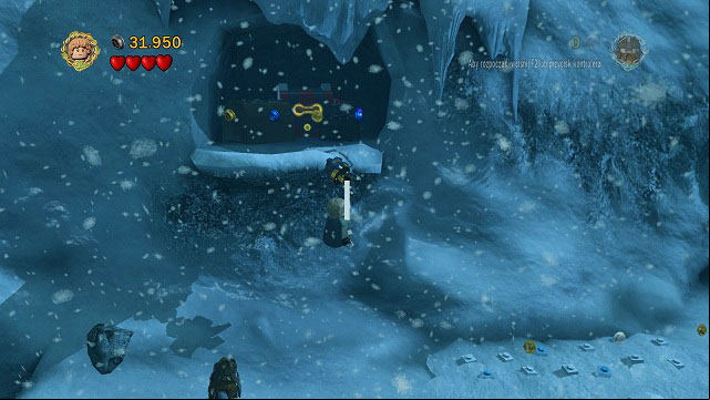 A bit behind the avalanche, after jumping across the gulf, you should see a hook on the wall - The of Caradhras - Collectibles - LEGO The Lord of the Rings - Game Guide and Walkthrough