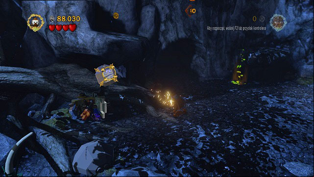 In the left part of the location you will find a mithril rock which can be destroyed with the Berserker's bomb - The of Caradhras - Collectibles - LEGO The Lord of the Rings - Game Guide and Walkthrough