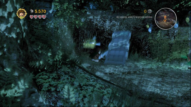 After pushing the stone hand down to the ground, break whatever remains of it and take the chest out of the niche - Amon Hen - p. 1 - Collectibles - LEGO The Lord of the Rings - Game Guide and Walkthrough