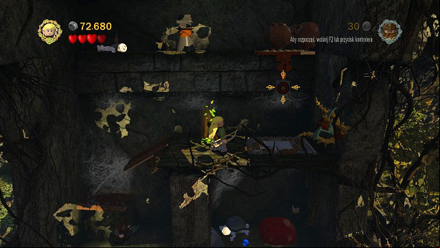 Attach rope to the hook and head up along the platform - Amon Hen - p. 2 - Collectibles - LEGO The Lord of the Rings - Game Guide and Walkthrough