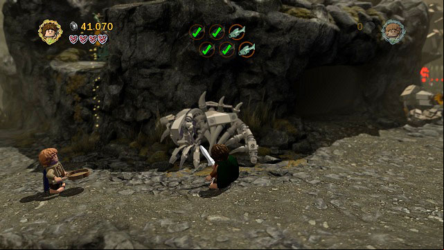 #3 - Beside the tile along which you move the pillar - Taming Gollum - Collectibles - LEGO The Lord of the Rings - Game Guide and Walkthrough
