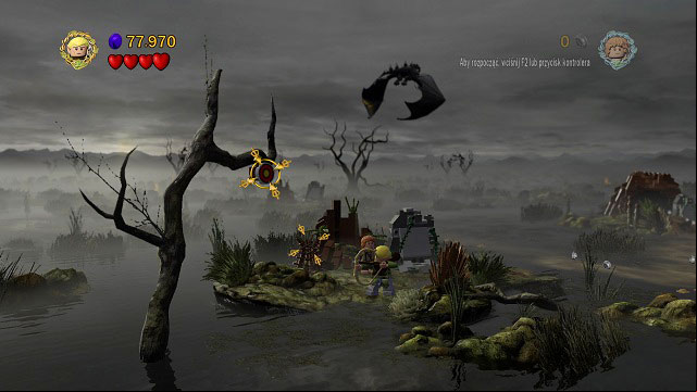 On one of the islands on which you hide from the Nazgul, you will see a target on the tree - The Dead Marshes - Collectibles - LEGO The Lord of the Rings - Game Guide and Walkthrough