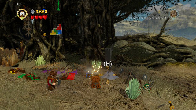 When Aragorn's group heads to the second location, in its upper right corner you should find a flag inside a rock - Track Hobbits - Collectibles - LEGO The Lord of the Rings - Game Guide and Walkthrough