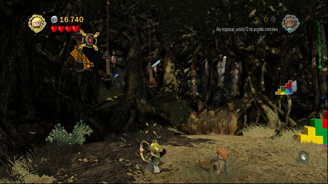 You need to shoot three targets found high above you and build a chest - Track Hobbits - Collectibles - LEGO The Lord of the Rings - Game Guide and Walkthrough