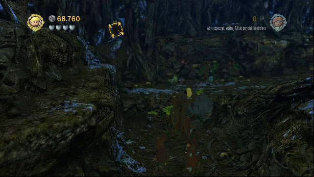 After getting past the location in which you threw rocks as the Ent, turn right and you should see a chest high between the leaves - Track Hobbits - Collectibles - LEGO The Lord of the Rings - Game Guide and Walkthrough