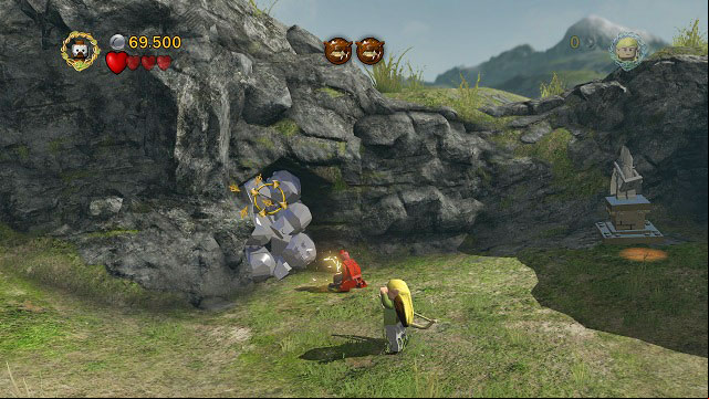 To the left of the savepoint you should see a boarded cave entrance - Warg Attack - Collectibles - LEGO The Lord of the Rings - Game Guide and Walkthrough