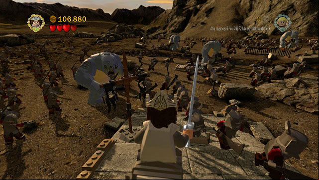 The white hand banner to the left of your character. You need to destroy five of them. - Helms Deep - Collectibles - LEGO The Lord of the Rings - Game Guide and Walkthrough