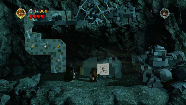 To the right of the second climbable wall you will find a cracked LEGO brick - Secret Stairs - Collectibles - LEGO The Lord of the Rings - Game Guide and Walkthrough