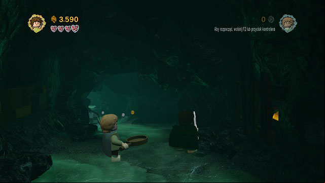Right after you by the first whirl on the left and right sides of the corridor, you should see brick on the walls - The Paths of the Dead - Collectibles - LEGO The Lord of the Rings - Game Guide and Walkthrough