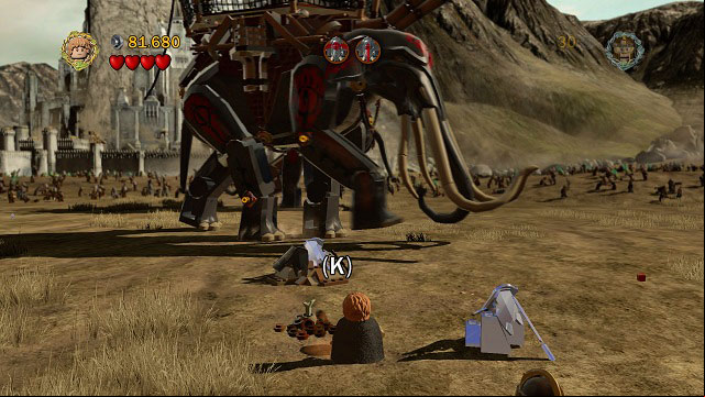 During the fight with the Mumakil; between two mithril bricks you will find a place to put a plant - Battle of Pelennor Fields - Collectibles - LEGO The Lord of the Rings - Game Guide and Walkthrough