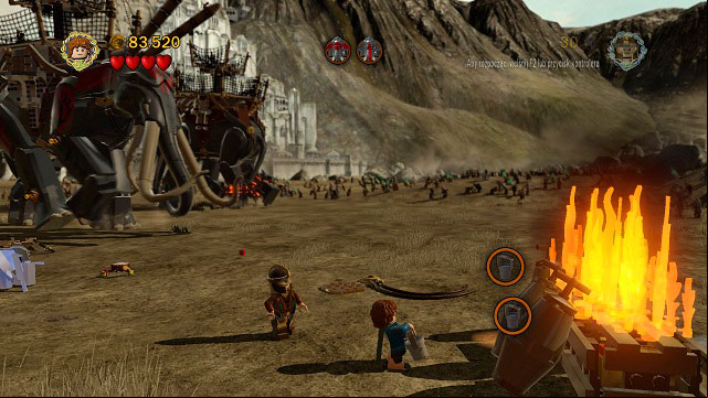 You will have to go get water once again in order to suppress the fire completely - Battle of Pelennor Fields - Collectibles - LEGO The Lord of the Rings - Game Guide and Walkthrough